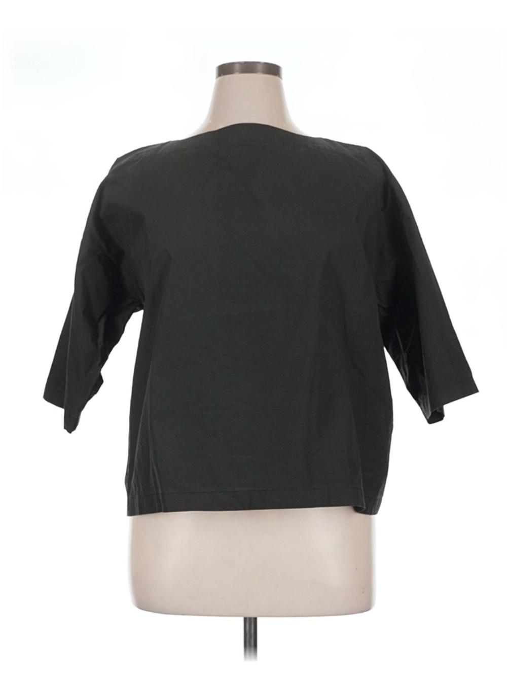 Black Crane Black Boxy Short-Sleeve Women's Top
